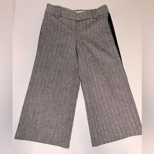 NWT LOFT “Marissa” cropped, herringbone, sequin leg wool blend dress pants- sz 0